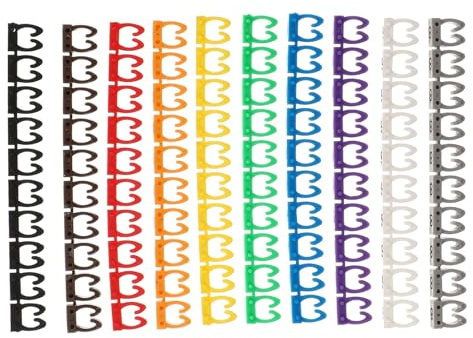 Kabelmarkierungen 100 Pcs Anzahl Rohr Drucker Die Draht Draht Kennung Elektrische Tags Identifikation Kunststoff Kabel Kennzeichnung Kabelbeschriftung(Assorted Color 11.5x)