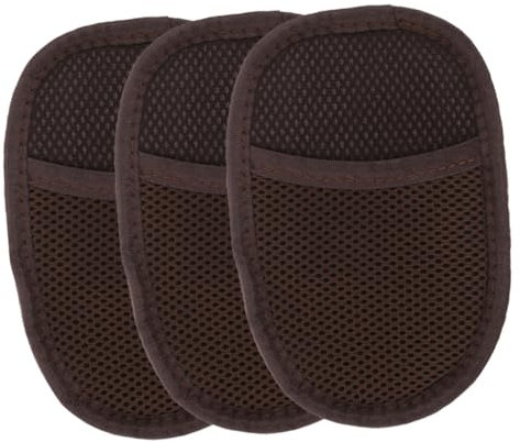 BELLIFFY 3pcs Shoe Polishing Gloves Lambswool Buffing Surface Black Small Size Shoe Shine Mitts and Car Cleaning for Buffing and Dust Removal
