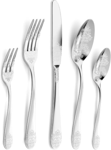 DRAGON RIOT Besteck Set 20-Teilig aus Edelstahl in Silber für 4 Personen | Elegantes Besteckset mit Messer, Gabel und Löffel, Ideal für Haushalt, Party & Restaurant
