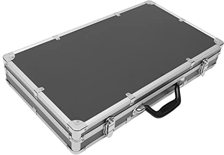 Angoily Aluminium Tool Case Flight Case Double Padded Foam Lockable Waterproof Storage Toolbox Large Aluminum Carrying Box Dustproof Design (57 x 31 x 9cm Grey)