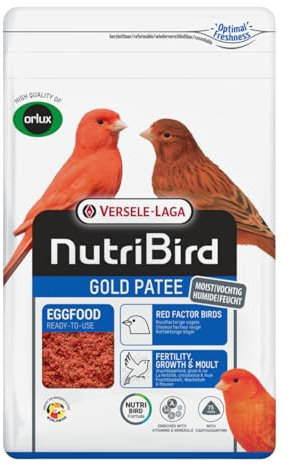Versele-Laga NutriBird Gold Patee Kanarien rot | 5 kg | Gebrauchsfertiges Eifutter für Kanarien, Einheimische Vögel & Exoten | Mit 100% natürlichem Honig angefeuchtet