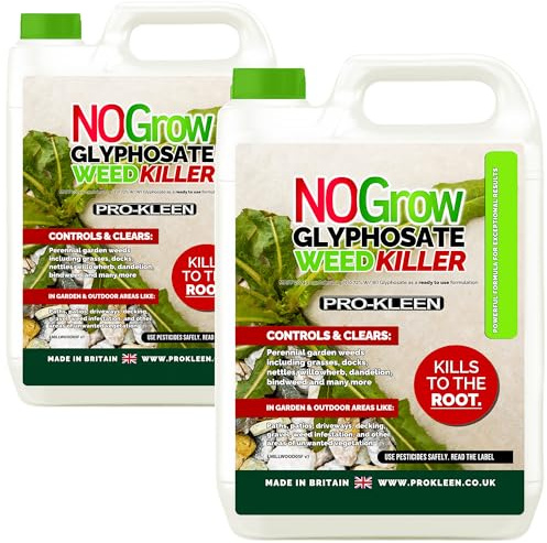 Pro-Kleen NOGROW WeedKiller 2 x 4 Litre Deep Root Killing 7.2g/l Glyphosate Weed Killer Ready to Use Formula.
