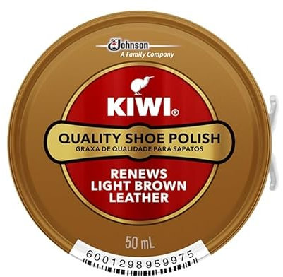 KIWI Shoe Polish, Shoe Wax, Light Brown, 50ml