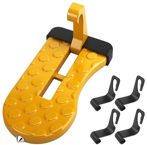 Pedale multifunzione per portiera auto, con martello di sicurezza, gancio di chiusura pieghevole portatile, per la maggior parte dei veicoli, SUV, camion, carico massimo 250 kg, accessori di