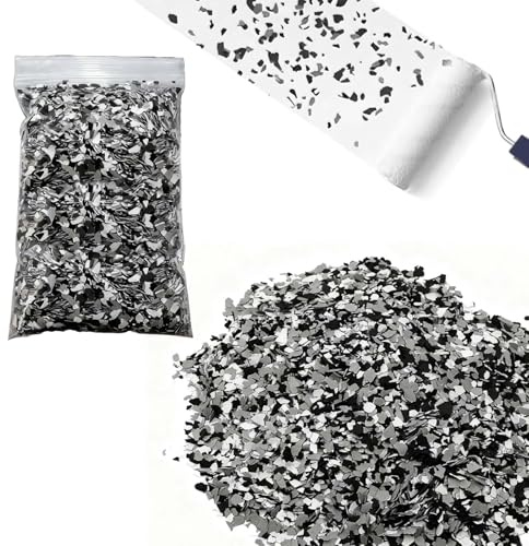 OZNXWRYY Trucioli di colore decorativi misti 1 kg, scaglie per vernice epossidica pavimenti garage, rivestimento cemento per interno ed esterno, decorazione pareti pavimento terrazze e piscina