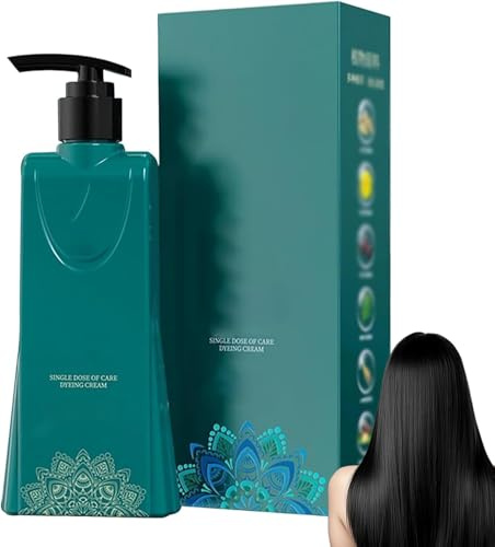 Crema colorante per capelli a base vegetale, copertura dei capelli grigi a lunga durata e sfumature naturali, tintura per capelli a agente singolo per uso domestico (Marrone castano)