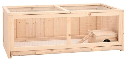 Cage pour Hamster, Maison Hamster Rongeur Habitat pour Gerbille Souris Petit Animal 104x52x38 cm Bois Massif de Sapin