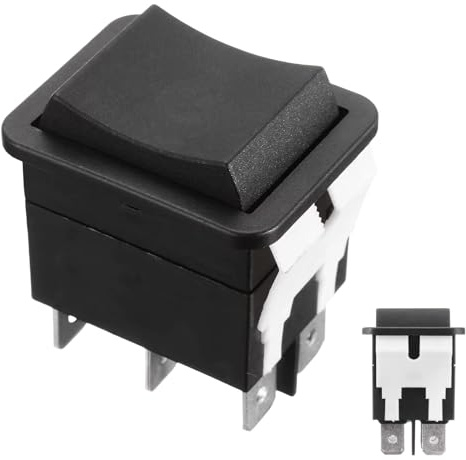 6-Poliger Wippschalter HY12-9-3 Drucktastenschalter,Kippschalter Ein-Aus-Ein,Industrieller Druckknopf 125/250V 18/20A,Rocker Kippschalter für Elektrische Haushaltsgeräte,Industrie-Elektrowerkzeuge