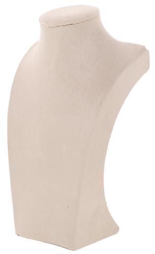 Flanella Manichino Beige Porta Collane, Espositore Gioielli | Necklace Holder dal Design Moderno e Minimale, per Fiere e Negozi al Dettaglio, Uso Semplice e Stabile