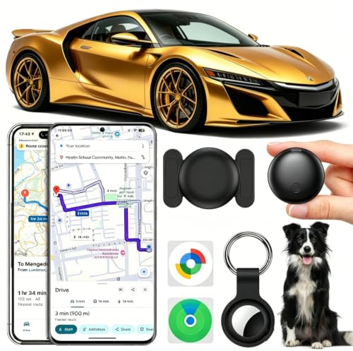 Traceur GPS Voiture, 2026 Nouveau Car GPS Tracker pour Android y iOS, Magnétique Tracker de Voiture sans Abonnement, Invisible Bluetooth Smart Tag pour Moto/Wagons/Vélo