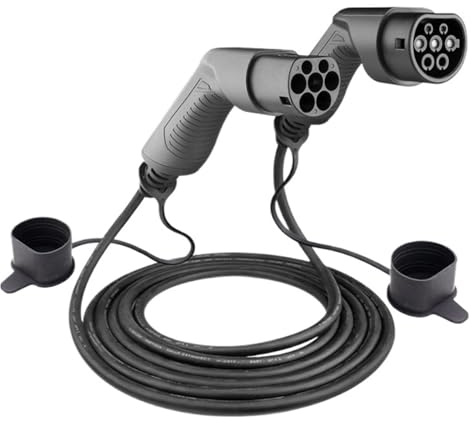WAFOHSR Cable De Carga EV Negro 16A 3.6KW 1 Fase For Estación Coche Eléctrico Tipo 2 Hembra A Enchufe Macho 5M Recarga Segura