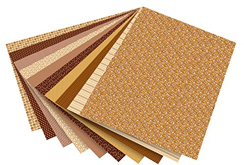 folia 46609 - Motivkarton Basics braun sortiert, 50 x 70 cm, 270 g/qm, 10 Bogen - Grundlage für vielfältige Bastelarbeiten und -ideen