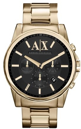 Armani Exchange Watch For Men, Chronograph Movement and 45mm Case Size with Stainless steel, Leather or Silicone strap