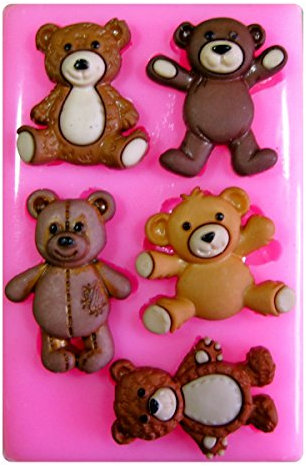 Peluche Teddies Figurine ourson teddy bear Moule en silicone Moule pour décoration gâteau glaçage pour gâteau Sugarcraft outil de fées Blessings
