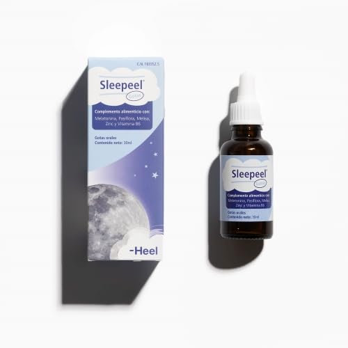 Heel - Sleepeel Gotas, con Melatonina, Pasiflora, Melisa, Zinc y Vitamina B6, Mejora la calidad del Sueño, Disminuye el Cansancio, Apto para Veganos - 30 ml