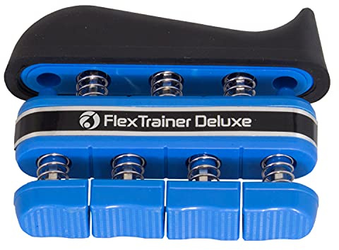 AFH Webshop Flex Trainer Deluxe | Handtrainer Fingertrainer | Handtrainingsgerät | Fingertrainingsgerät | Widerstand: mittel | blau