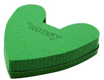 mosy Steckschwamm - Herzen, 15 cm, 4 Stück, Blumen-Gestecke, Steckmoos-Herz, Steckschaum, Deko, Muttertag, Valentinstag, Hochzeit