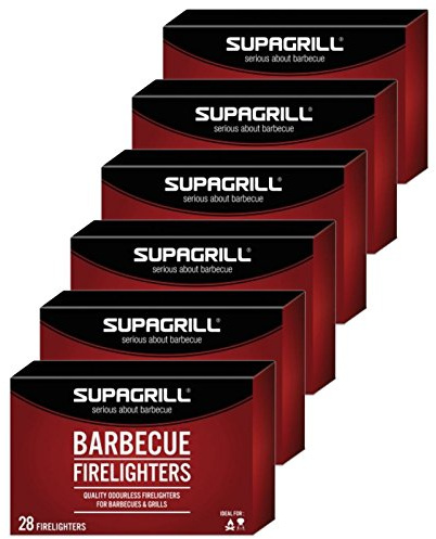 Supagrill Barbecue Firelighters Safe Odourless Instant for Stoves Grills Campfires (168 Firelighters)