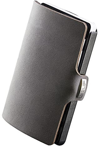 I-CLIP Original Kartenhalter mit Geldklammer - Glattes Leder - Premium Wallet - Kartenhalter, Gunmetal Black Slate, Small, Modern