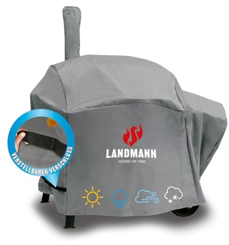 Landmann Grillabdeckung | PVC Grillzubehör - Wetterfest | Abdeckhaube für Grills | Grillhaube, Abdeckplane für Outdoor | Wetterschutzhaube für Grill - reißfest | 118x71.5x145 cm