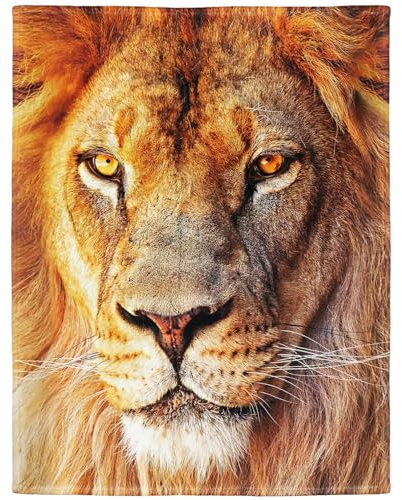 YISUMEI Decke 150x200 cm Kuscheldecken Sanft Flanell Weich Fleecedecke Bettüberwurf Löwe