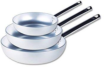 Agnelli Set 3 PZ Padella Professionale Saltare 30-34-38 CM in Alluminio
