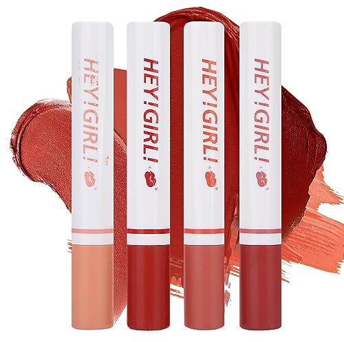 4pcs/set Cigarette Lipstick Pack Set, Forma de Cigarrillo Mate de Larga Duración, Maquillaje de Labios Duradero, Cosmético, Regalo de Prefecto