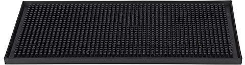 Buddy's Bar - Tappetino da Bar, 30 x 15 cm, h: 1 cm, Tappetino per Il drenaggio, Bar Mat per stoviglie, Asciugatura Rapida dei Bicchieri, Tappetino in plastica, Nero