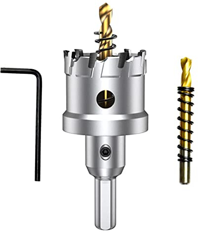 ASNOMY Seghe a Tazza Punta in Carburo Frese a Tazza per Metallo - T.C.T Heavy Duty taglio a foro Tazze Trapano Ideali per Forare su Acciaio Inossidabile e Metallo - 38mm | Sega a tazza T.C.T da 3,8 cm con 2 punte pilota placcate in titanio per metallo, acciaio inossidabile, ferro, legno, plastica