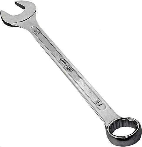 AERZETIX - Llave Plana combinada métrica 24mm - extremo abierto y anillo/ojo 12 lados - en acero CR-V para Apriete/Ensamble - Mango recta - DIN 3113 - Color plata - C45566