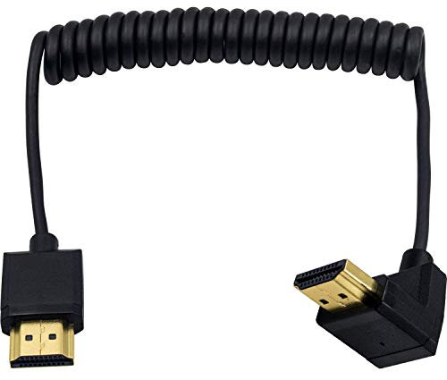 Duttek HDMI Kabel 4K, HDMI auf HDMI Spiral kabel, extrem dünn, HDMI Stecker auf Stecker Spiral kabel für 3D und 4K Ultra HD TV Stick, HDMI 2.0 Kabel, Verlängerungskonverter (Abwärtswinkel 1,2 m)
