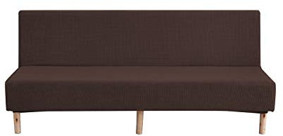 DZYP Sofabezug für 3-Sitzer, einfarbig, verdickt, wasserdicht, Stretch, Schonbezug für Klappsofas und Sofabetten ohne Armlehnen, Schokoladenbraun