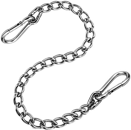 XIALINBUY Hängesessel Kette 76,5cm für Boxsack aus 304 Edelstahl - Verlängerung Bis 350kg mit 2 Karabiner für Hängematten