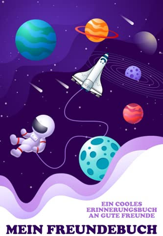 Mein Freundebuch: Schwarz Weiß Version - Astronauten - Dinosaurier - Raumfahrt - Freundebuch Weltraum Für Jungs & Mädchen. Super Geschenk für Kindergarten oder Einschulung.