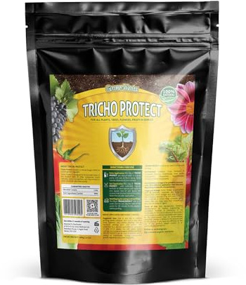 Tricho Protect Bio Fungicide for Plants, Makes 15L of Liquid Spray With 150G Highly Concentrated Powder, Recommended Black Spot Spray For Roses, Child & Pet Safe (OF&G certified)