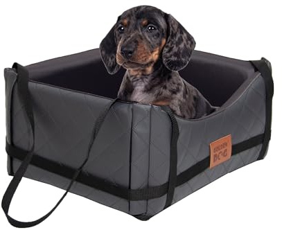 GoldenGroup Hundeautositz Kunstleder Hundesitz Hundebett Autokörbchen Hundedecke Hundekorb Transportbox Autositz Gesteppt für Rückbank Vordersitz XL-72x67x27h
