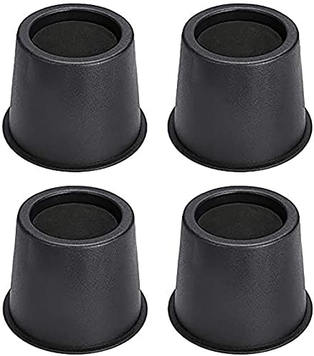 BWKJMY 4 Inch Round Heavy Duty Bed Risers, 4 Pack Furniture riser | Suitable for Sofa, Table,Chair and Bed up to 2200 lbs Under Bed Storage Space(Black)