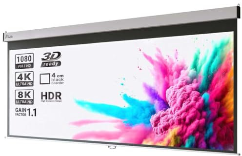 Pantera Rollo-Leinwand | 108 Zoll | 240 x 135 cm | 16:9 | Manuell | 4K/8K Ultra HDR 3D | Beamer Projektions-Bildschirm | Knitterfest