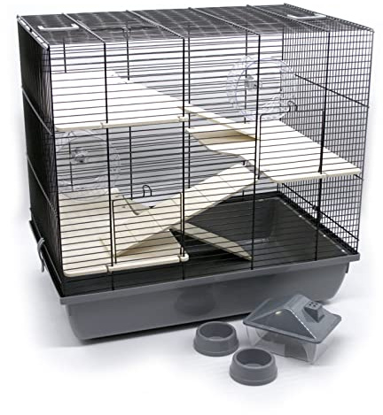 ZooPaul Gnagarbur små djur REX III inkl. tillbehör grå 60 x 36 x 54 cm mus bur hamster