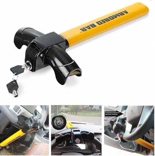 Auto Lenkradschloss - Auto Diebstahlsicherung Radschloss - Starke Langlebigkeit Heavy Duty Anti-Diebstahl Lenkradschloss Autozubehör - Auto Security Reise Verriegelung Getriebe - 2 Schlüssel T-Form
