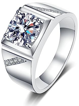 Eternity Ring Zirkonia, Ring Silber 925 Quadrat Weihnachtsgeschenk Ring Größe 58 (18.5)