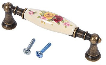 Tomotato Maniglie per Mobili, Maniglie in Ceramica Vintage Maniglie per Cassetti Decorativi Maniglie per Porte in Bronzo Ceramico Fiore per Cassetto dell'Armadio(2#)