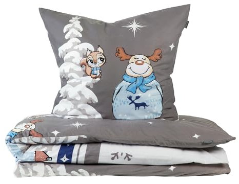 Schiesser Bettwäscheset Kitta - Feinbiber - 2-teilig - 135 x 200 cm - Blau