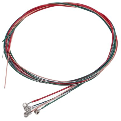6PCS Bunte Gitarrensaite mit Guter Spannung Stahldraht Akustikgitarrensaite Ersatz für Klavier