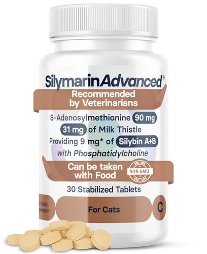 Suplemento Hepático para Gatos - Suplemento de Cardo Mariano para Mejorar la Salud Hepática - con S-Adenosilmetionina (Same) y Silibina - 30 Comprimidos