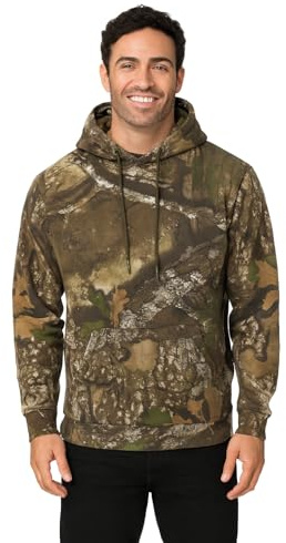 Bell Rangers Realtree APX Camouflage-Premium-Pullover für Damen und Herren, Jagdausrüstung mit Reißverschlusstasche, Realtree APX Fleece aus Baumwollmischgewebe, XXX-Large