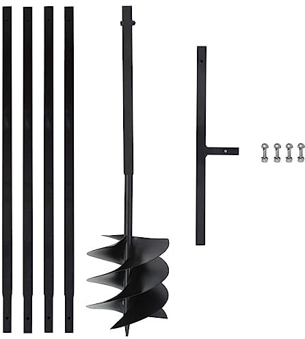 LLEZKBR Furniture Select-Bodenbohrer mit Griff 250 mm mit Verlängerungsrohr 4 m Stahl