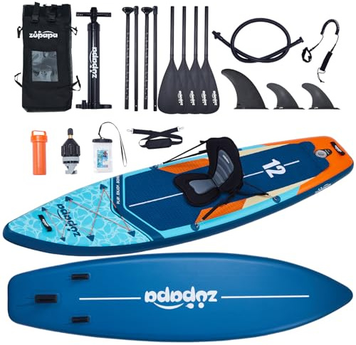 Zupapa 366cm Aufblasbare SUP Board Set| Stand Up Paddle Board mit Kajak Sitz | Komplettes Zubehör