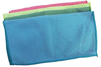 Cabilock 4pcs Fiber Kitchen Cleaning Cloths Mesh Scouring Pads Highly Absorbent Multi-color Microfiber Kitchen Accessories for Home Cleaning Random Color