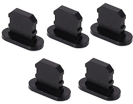 BEBEMOKO 5pcs Plug Protective Charger Block Port Plug Charger Port Cover Cable Protector Phone Charger Port Cleaner Plugs Charging Port Cleaner Cord Chargers Wire Black Aluminum Alloy